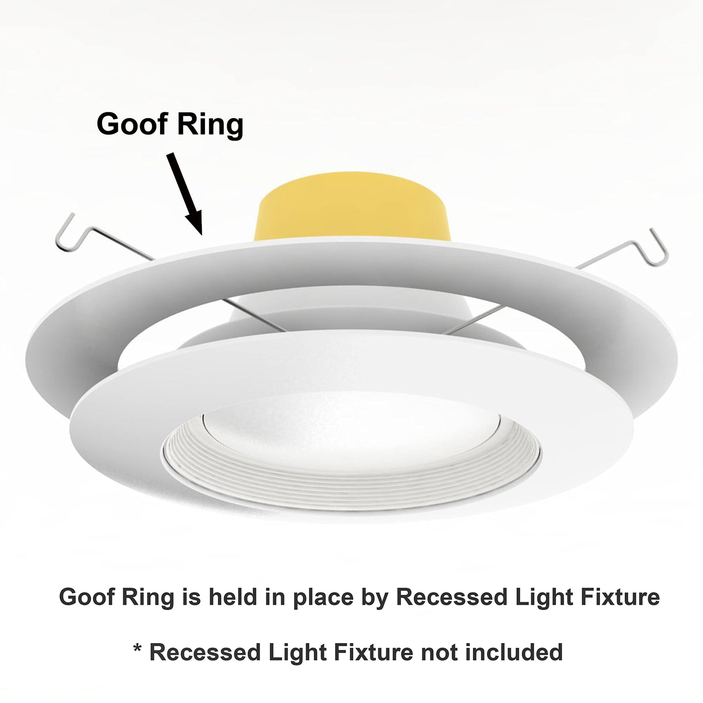 8 Pack Gloss White Goof Trim Ring for 8" Inch Recessed Can Lighting Down Light, Outer Diameter 8.6 Inches, Inner Diameter 6.2 Inches