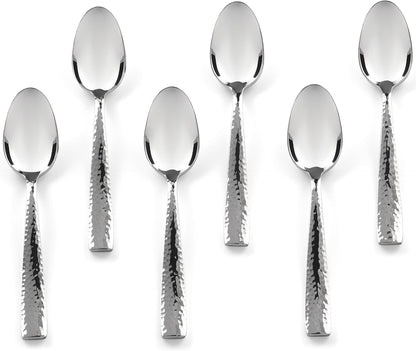 Hudson Essentials 4.6-inch Hammered Demitasse Espresso Spoons, Set of 6, 18/10 Stainless Steel Mini Coffee Spoons