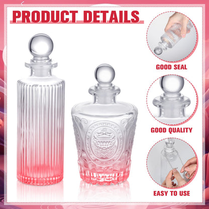 Potchen 2 Pcs 5 oz Moon Energy Glass Bottle with 2 Lunar Star Spiritual Moonlight Water Jar Chain Charging Container with Lid for Infusing Intentions Crystal Cleansing Meditation Witchcraft Home Decor