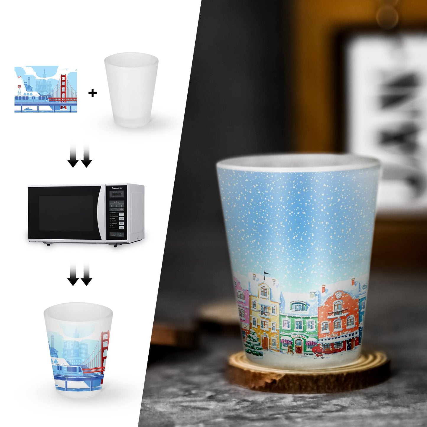 AGH Sublimation Frosted Shot Glasses - 1.5 oz Set of 12 with Heavy Base for Whiskey, Tequila, Vodka, Espresso