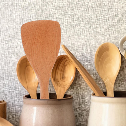 UPKOCH 8.3" Beechwood Rice Paddle - Japanese-Style Non-Scratch Spoon for Rice Cooker & Curry Stirring, Natural Wooden Utensil with Ergonomic Handle