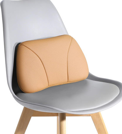 Posture,Portable,15.5''Lx 8.7''H Genuine Leather Lumbar Support Pillow,Back Pain Relief Cushion,fits Tightly Around