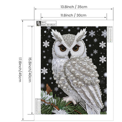 SuuTang 5D Diamond Art Pearl Painting Kits for Adults, Special Shaped Owl Beaded Art Kit for Beginners, 13.8X17.8inch, DIY 3D Plastic Pearl Diamond Dots Gem Art Craft, Home Wall Decor Gift