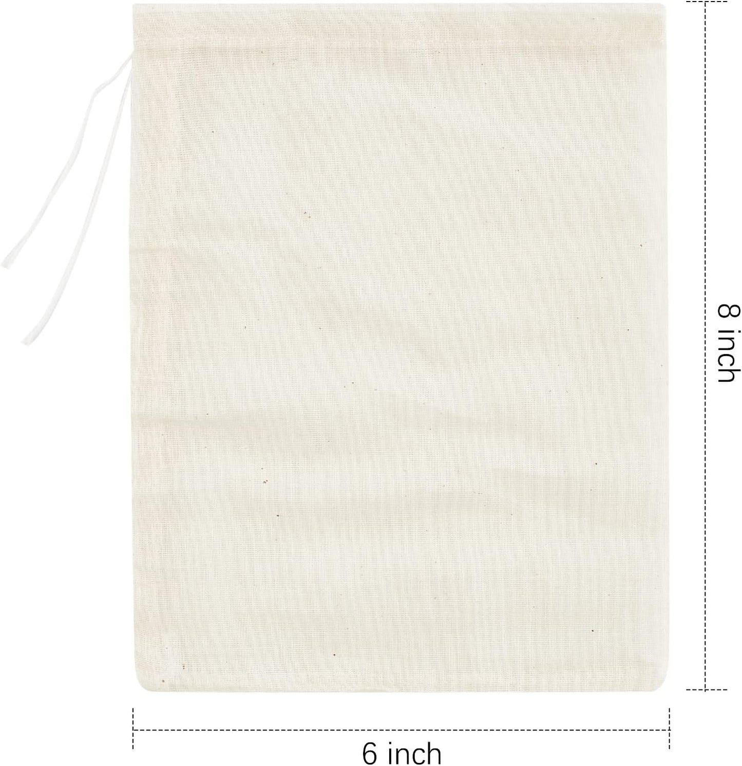 24 Pack (6 8 inch) TUZAZO Reusable Spice Bags for Cooking, Cheesecloth Bags for Straining, Drawstring Cotton Tea Bags