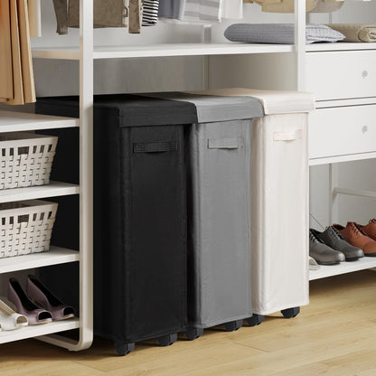 45L Chrislley Slim Laundry Hamper with Wheels, Narrow Rolling Laundry Basket with Lid, Foldable Dirty Clothes Hamper