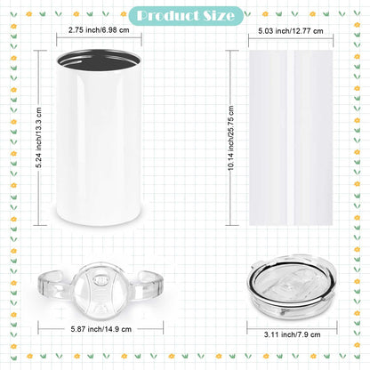 Wzaytia 12 Oz Sublimation Sippy Cup 6 Pack, Kids Sublimation Sippy Tumblers, Stainless Steel Todder Water Bottle