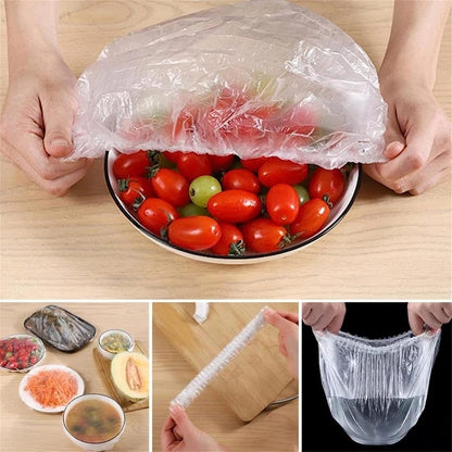2024 New Thickened Cling Film Sleeve Storage Box with 200pcs Plastic Food Wrap Bag Organizer, Wall-Mounted Kitchen