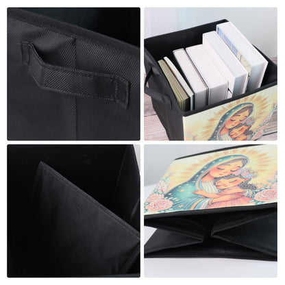 Diamond Painting Storage basket Kits for Adults,White Peacock Pattern of Special Shape Diamond Art Storage Basket,Book Clothing storage bag for Home Creative Decorate Gifts