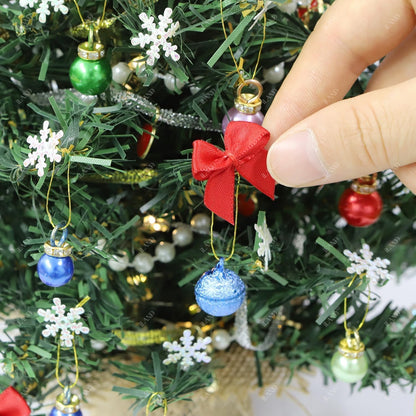 12 inch 1/6 1/12 iLAND Mini Christmas Tree with Lights Small Christmas Table Decorations Fits Office Desk Shelf Van