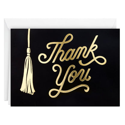 Hallmark Graduation Thank You Cards Bulk, Black and Gold Tassel (40 Thank You Notes with Envelopes)