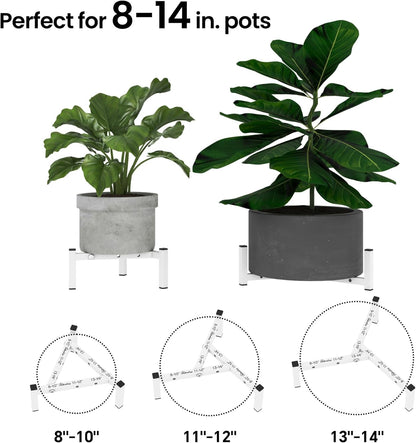Adhoklop 2 Pack 8-14 Inch Adjustable Plant Stand Indoor for Pots, Heavy-Duty Metal Flower Pot Holder Indoor/Outdoor