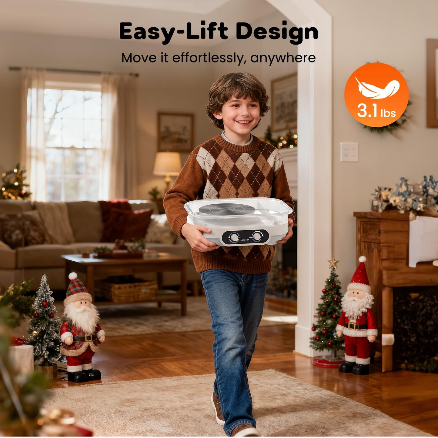 Alldeer Pottery Wheel for Adults, Kids, Teens, Beginner, Professional - 7" Turnable Eletric Clay Spinner with Adjustable Speed & Removable Tray, Ceramic Home Kit, DIY Set Gift for Artists & Hobbyists