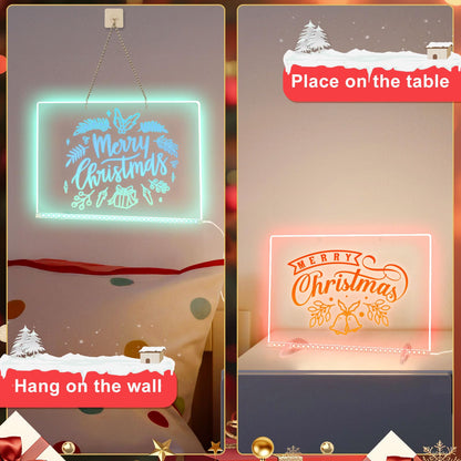 Lumiboard Led Drawing Board with 8 Colors, 13"x10" Acrylic Dry Erase Board with 13 Light Effects, Glow Doodle Board Gifts for Kids for Easter Halloween Christmas Birthday Gifts Presents