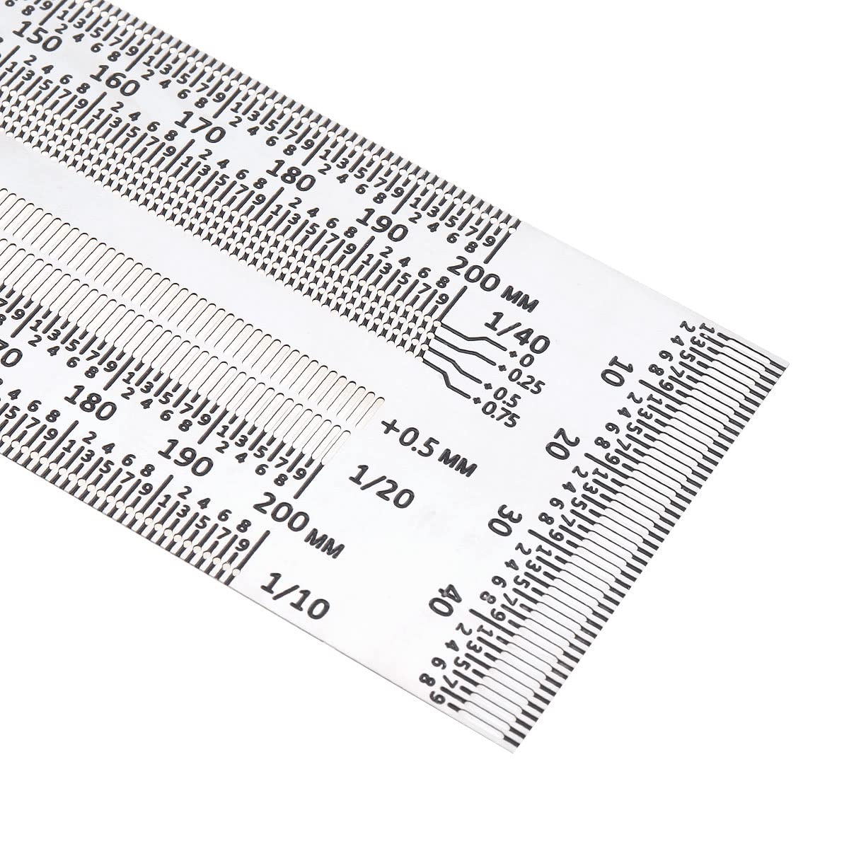 Smgda Precision Marking T-Rule Stainless Steel T Square with Mechanical Pencil & 0.5mm Refill Scribing Line Ruler for Marking or Measuring, for Carpenters, Designers, Architects, Engineers 200mm
