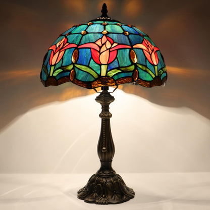 LXHCYOU Table Lamp Base Replacement, Dark Bronze Finish, Resin, 6.5x19 Inch, Fit for 8, 10, 12 Inch Tiffany Style Stained Glass Lampshade (W6.5X19 inch)