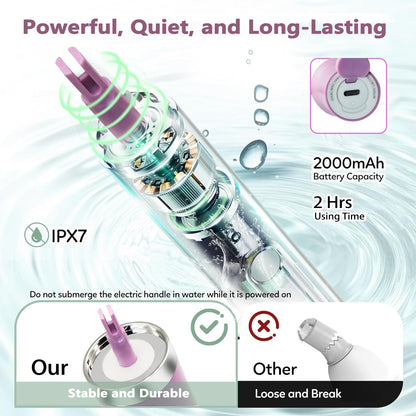 5-in-1 Long Handle Electric Bottle Brush Cleaner and Straw Cleaning Brush with Removable Brush Head, Multi-Function Rechargeable,for Stanley Cups, Baby Bottles, Pacifiers, Coffee Cups, Sports Bottles