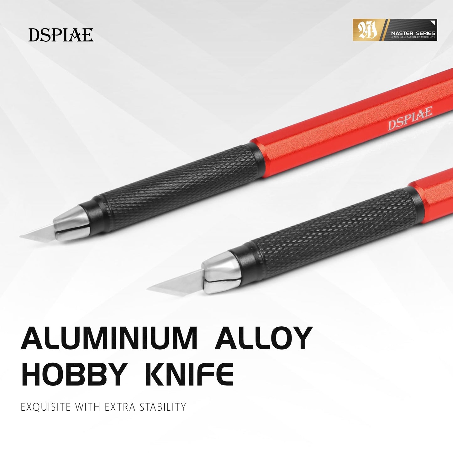 Dspiae Aluminium Alloy Hobby Knife Set,20 PCS Blades With Storage Case, Broad Blade(DK01) Narrow Blades(DK02) (DK02)