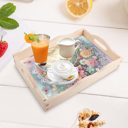 AiYuanzsh Moon Diamond Art Tray with Handle, 5D Diamond Painting Tray DIY Plate Kit for Adults, Decorative Diamond Art Serving Tray for Home Organizer