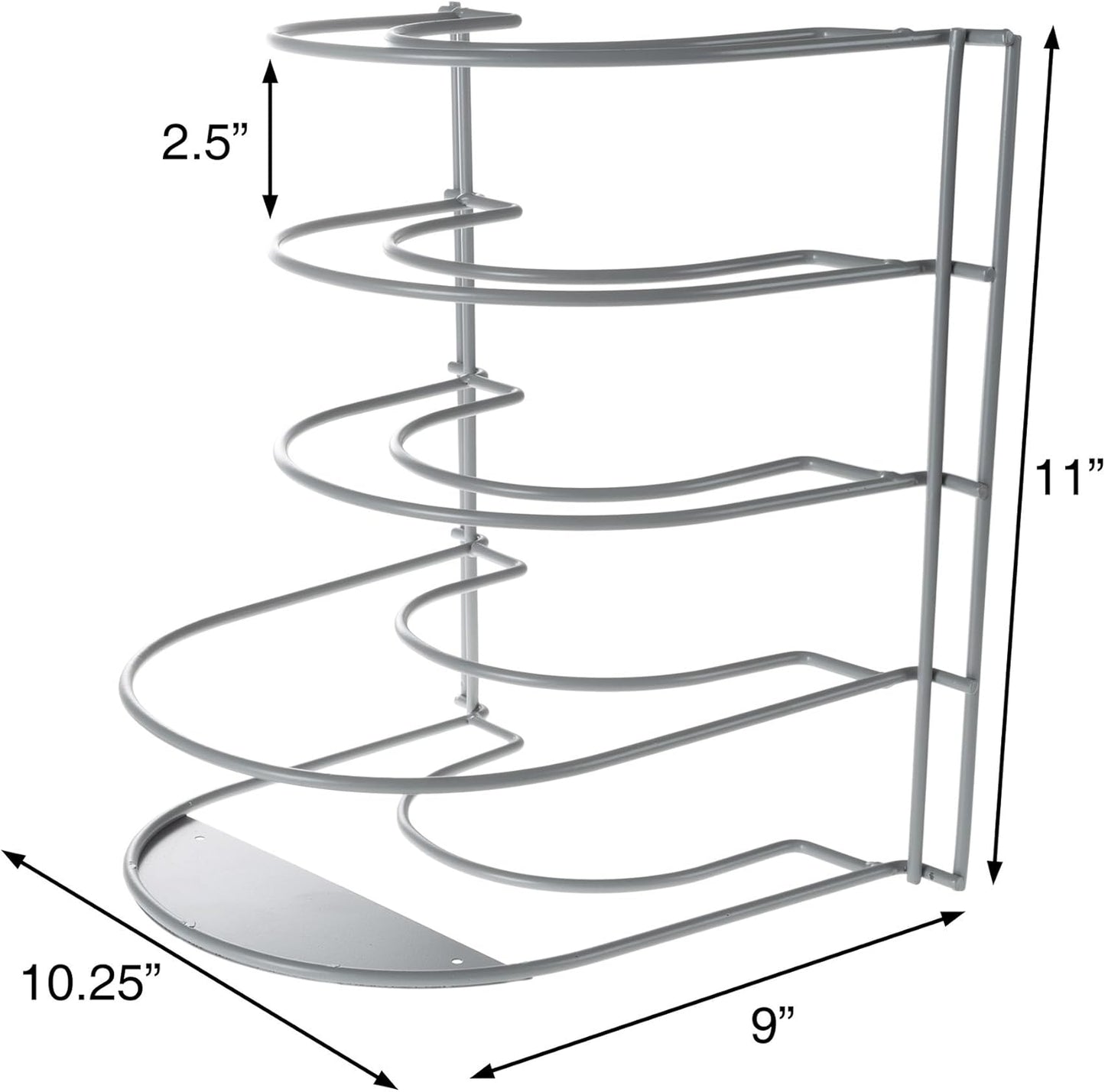 Kitchen Cabinet Organizer and Holder for Pots, Pans, and Lids - Iron Storage Rack by Lavish Home