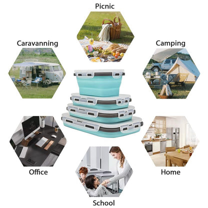 Ainmvnos 8 Collapsible Food Storage Containers, Silicone Collapsible Food Storage Containers, Collapsible Food Storage Silicone, Rv Collapsible Bowls, Collapsible Storage Containers for Food Camping