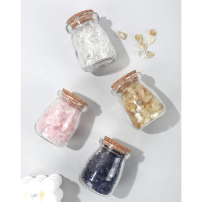 Magic Season Decorative Glass Bottle with Cork Stopper (3.3 oz Pudding Bottles / 6 Pcs)