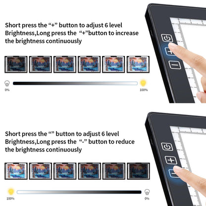 Rechargeable A4 Light Pad with Carry Bag & Stand,Ultra Thin Light Table with Clip,6 Levels of Brightness Light Box for tracing,Diamond Painting.led Light Board for Artists,Drawing,Sketching,Animation