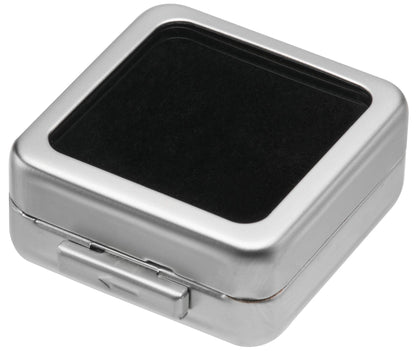 Giftop Glass Top Loose Diamond or Gemstone Display Box Case Holder Show Container Metal (Silver Small)