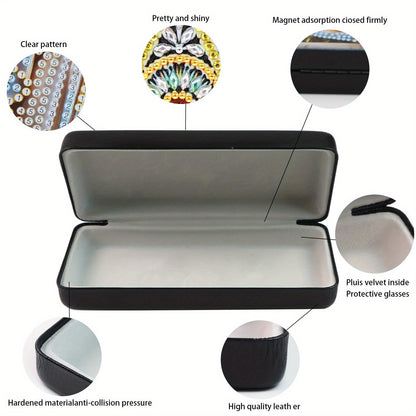 MVVMTOP 5D Diamond Art Painting Eye Glass Case, DIY cat, Glasses Storage Box Diamond Painting Sunglass Case for Adults Handmade Diamond Art for Art Craft Gift Travel Sunglass Eyeglasses