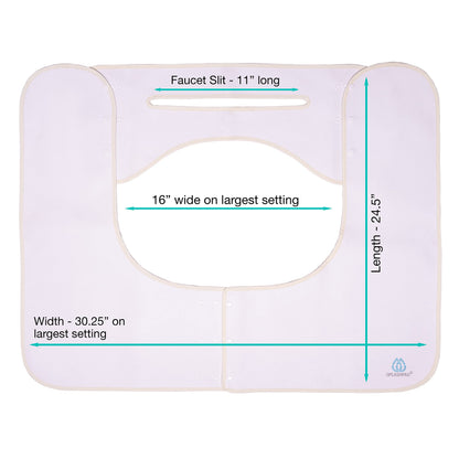 SPLASHPAD Sink Splash Guard - Home Essentials Faucet Mat for Clean and Dry Bathroom Counter - Absorbent Fast Drying Non Slip Protector - Soft Microfiber with Waterproof Rubber Grip - Washable - White
