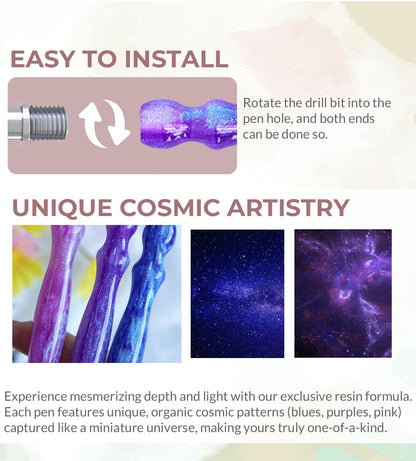 Hailivike 17PCS Screw in Diamond Art Pens, 5D Milky Way Diamond Painting Pen, Comfort Grip Diamond Art Tools with 6Pcs Pen Tips