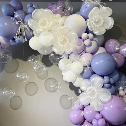 Voircoloria Pastel Purple Balloon Garland Kit - 90 Pack in 18/12/10/5 Inch Sizes for Weddings, Graduations & Parties