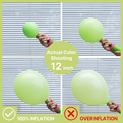 PartyWoo Lime Green Balloons - 127-Piece Latex Balloon Arch Kit | Various Sizes for Graduation & Birthday Celebrations