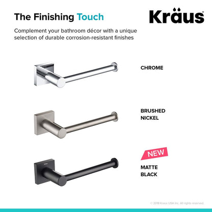 KRAUS Ventus Bathroom Toilet Paper Holder, Matte Black Finish, KEA-17729MB