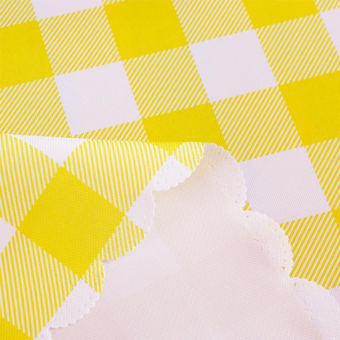 MANGATA CASA Yellow Gingham Tablecloth, Waterproof Checkered Table Cloth for Square Tables, Light Yellow 52x52in