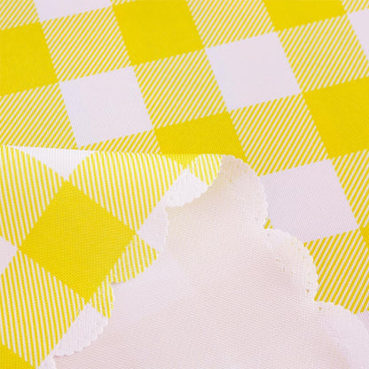 MANGATA CASA Yellow Gingham Tablecloth, Waterproof Checkered Table Cloth for Square Tables, Light Yellow 52x52in