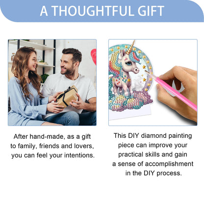 JISHSHAY Diamond Painting Night Light Diamond Art Table Lamps Gem Art LED Lights Gem Painting Desk Lamp Mosaic Kits for Adults DIY Kits for Adults Paint by Numbers,with Special Shaped Crystal,Unicorn