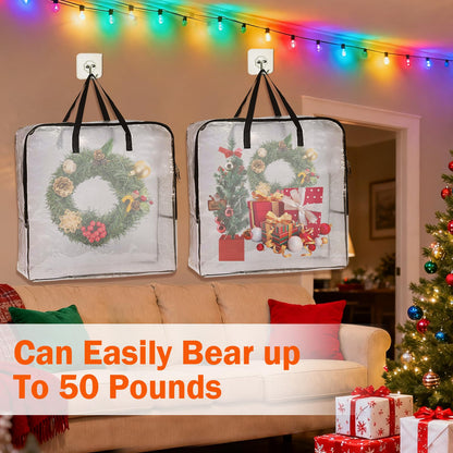 5 PCS Wreath Storage Container - 25 inch Christmas Wreath Storage Bag for Holiday Decorations, Container for Home Storage Durable Polyester with Handles