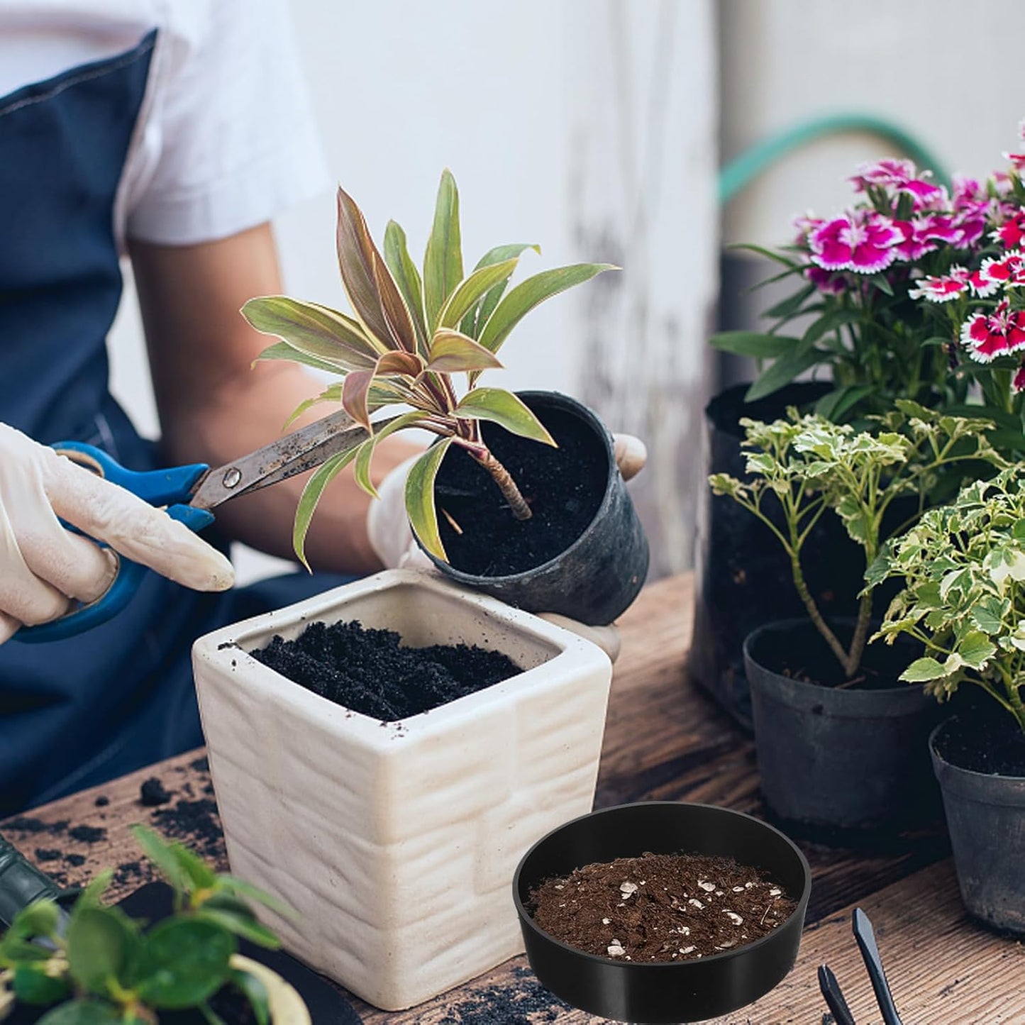 YARNOW 3 Sets Soil Sieve Set, Fine Mesh Strainer Gardening Tool for Sand, Rock & Compost