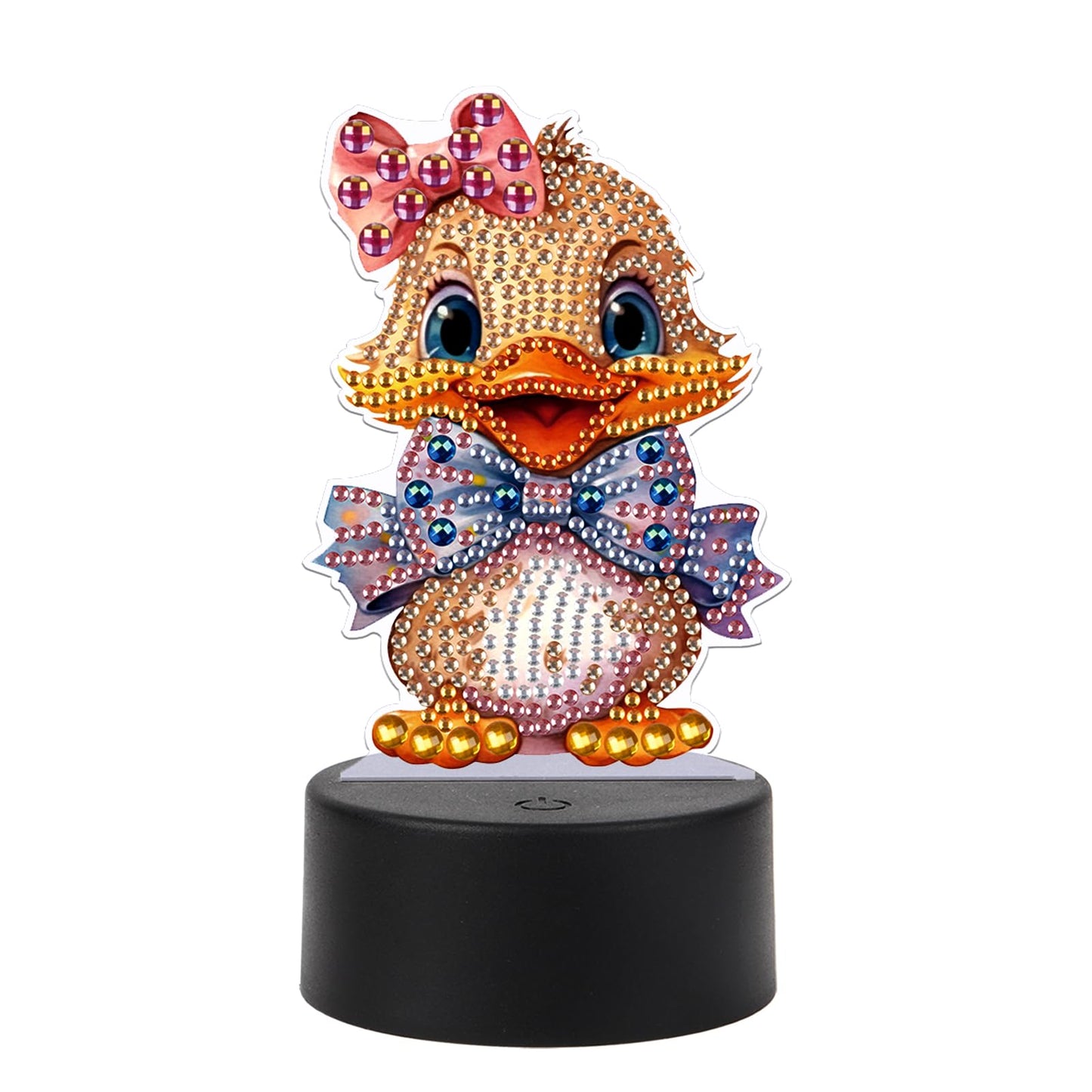 JZHYOAN Diamond Painting Night Light for Adults, Diamond Art Table Lamp Birthday Gift, Duck Art Accessories LED Light, DIY Mosaic Set for Adult, Woman, Gem Painting Table Lamp for Bed Room