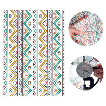 ONEART | 10 Pieces Bohemian Printed Clear PVC Vinyl Sheets, A4 Size Ethnic Boho Style See Through Waterproof Vinyl Fabric