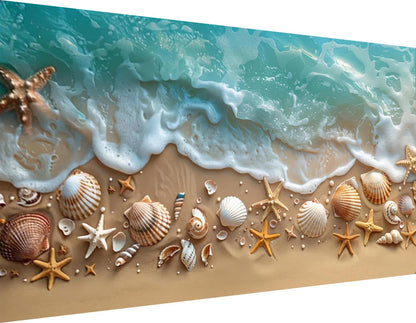 Beach Diamond Art Kits for Adults - 5D Seaside Shell Large Diamond Painting Kits for Adults,DIY Full Drill Crystal Rhinestone Gem Art Painting with Diamonds Home Wall Decor 23.6 X 15.7inch