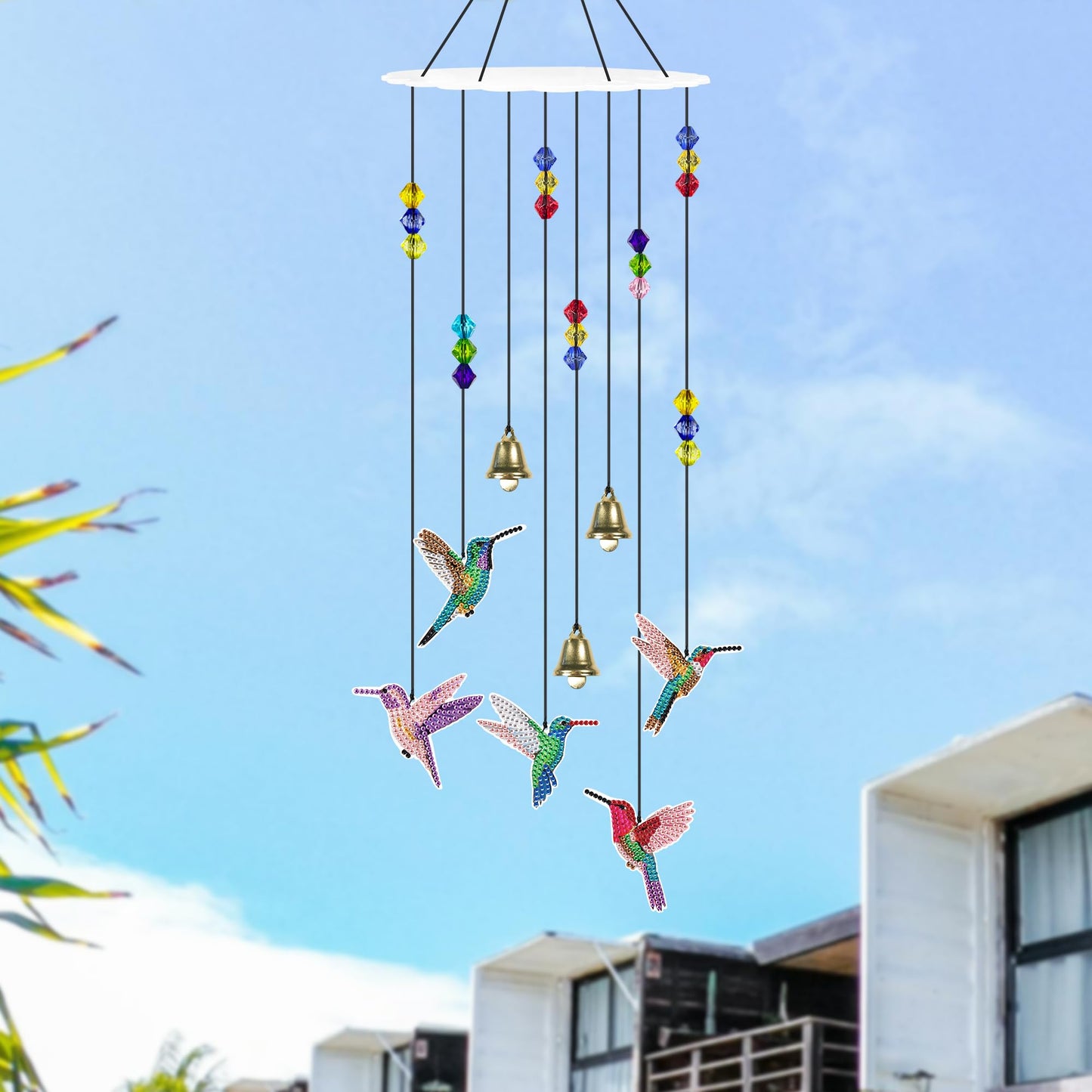 Vcekract Hummingbird Diamond Painting Wind Chimes, Suncatcher Double-Sided Diamond Art Kits for Adults, Adult Craft Kits for Garden Decor