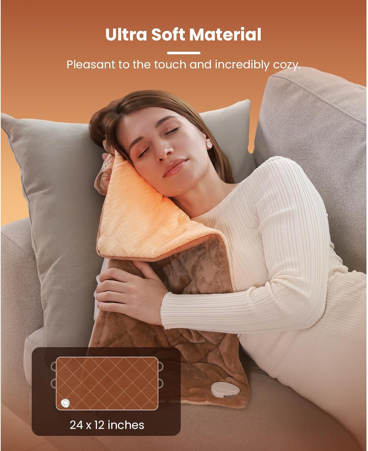 BOB AND BRAD Weighted Heating Pad with Far Infrared Therapy, Large Heating Pad for Body Back Deep Muscle Pain Relief, Gift for Family Women Men, ETL Certified & FSA/HSA Eligible 2.4lbs, 12"x24"