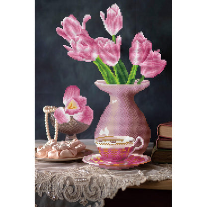 DIAMOND DOTZ Daybreak Tulips Diamond Painting Kits for Adults - Diamond Art Kits a Relaxing Creative Craft Kit with Dotz Gems 13.6x20.5