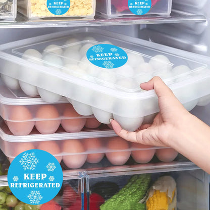 wootile Keep Refrigerated Stickers Waterproof 1.5 Inch Fluorescent Round Dots Blue Keep REFRIGERATED Food Packaging Warning Labels for Pharmacy, Drug Stores,Warning Labels,Health clinics,Drink 500Pcs