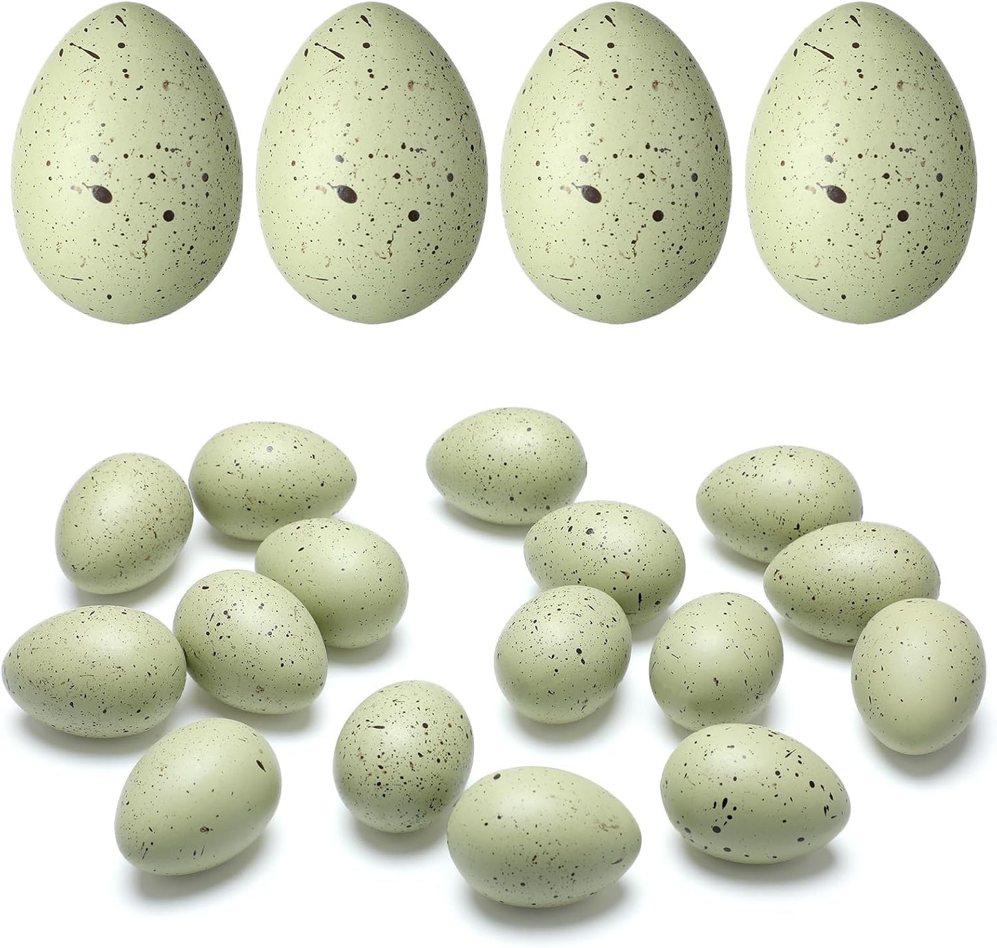 16 2.4 SiliFine Pcs Easter Speckled Eggs in Plastic Speckled Eggs Bowl and Vase Filler for DIY Spring Displays