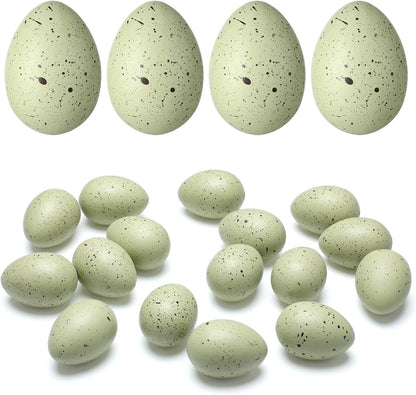 16 2.4 SiliFine Pcs Easter Speckled Eggs in Plastic Speckled Eggs Bowl and Vase Filler for DIY Spring Displays