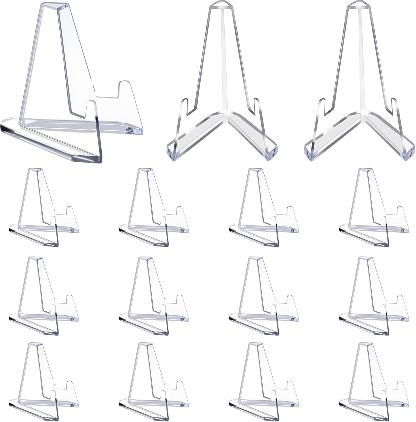 15 Pack Card Display Stands - Acrylic Clear Mini Stands for Sports Cards, Challenge Medals, and Trading Cards