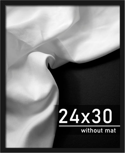 24x30 1 Pack Picrit Picture Frame, Black Engineered Wood Posters Frame for Horizontal or Vertical Wall Mounting