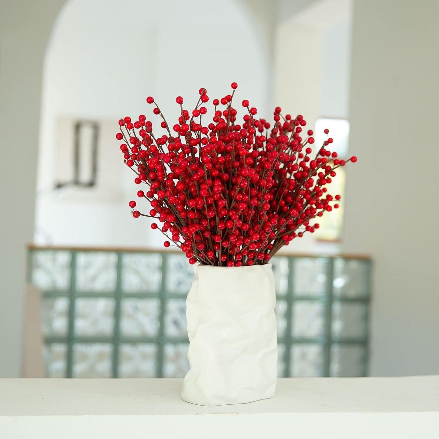 12 Pack 12.6'' Joyhalo Berry Stems - Holly Berry Stems for Christmas Tree Filler Branches, Red Berries Christmas Decor